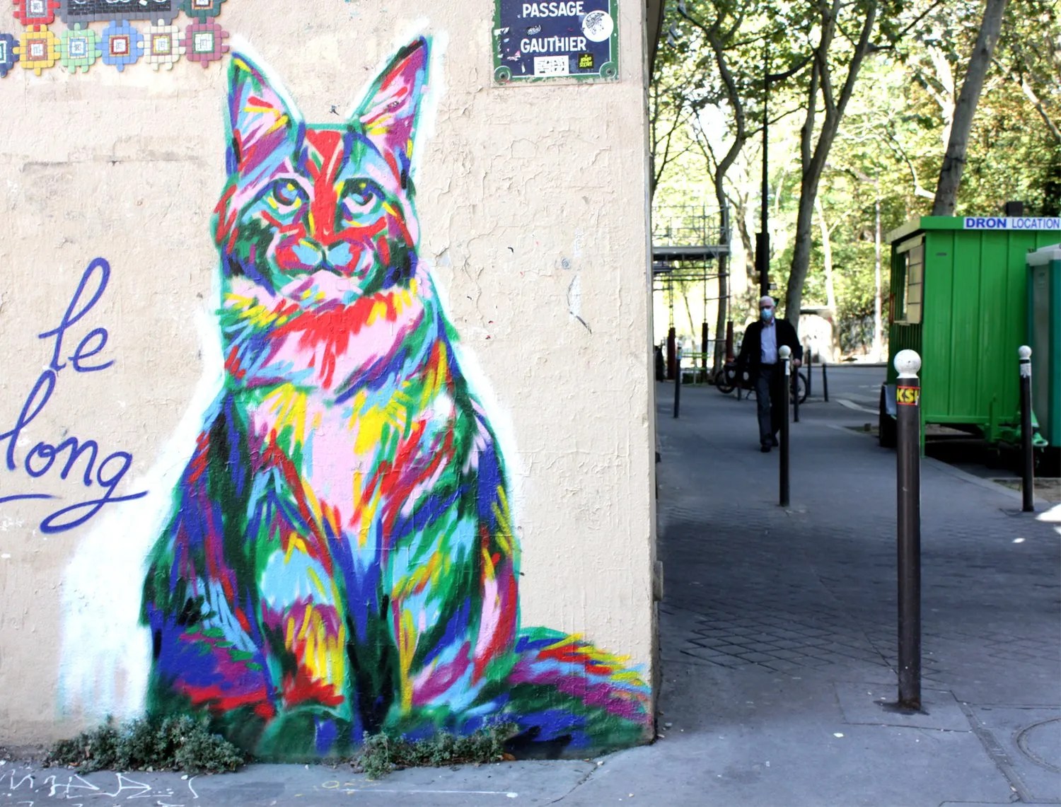Chat 2 Le Long Street Art Fresques Graffitis Tags Cadeau Original