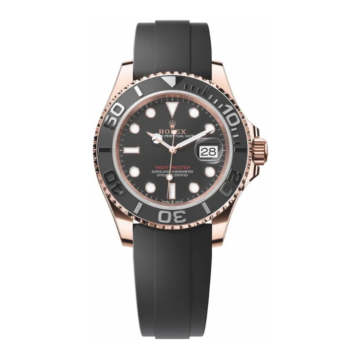 롤렉스 요트마스터 40mm Counterweight 126655 Rose Gold Rubber Strap Black Dial[ARF]