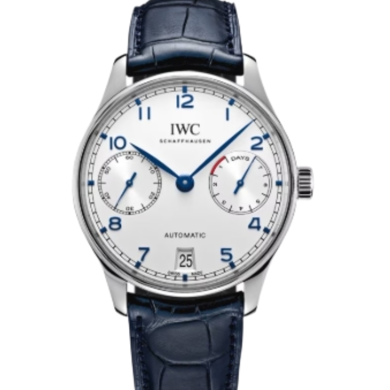 IWC 포르투기즈 Automatic 42mm IW500705 Steel Leather Strap Silver Arabic Numerals Dial[ZF]