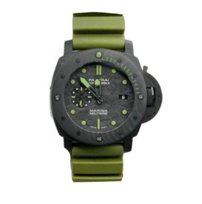 파네라이 섭머저블 42mm PAM 00961 Black Carbon Fiber Marina Green Rubber Strap Black Dial[VS]