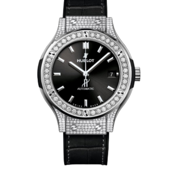 위블로 클래식퓨전 42mm 542.NX.1171.LR.1704 TitaniumDiamond Leather Strap Black Dial[HB]