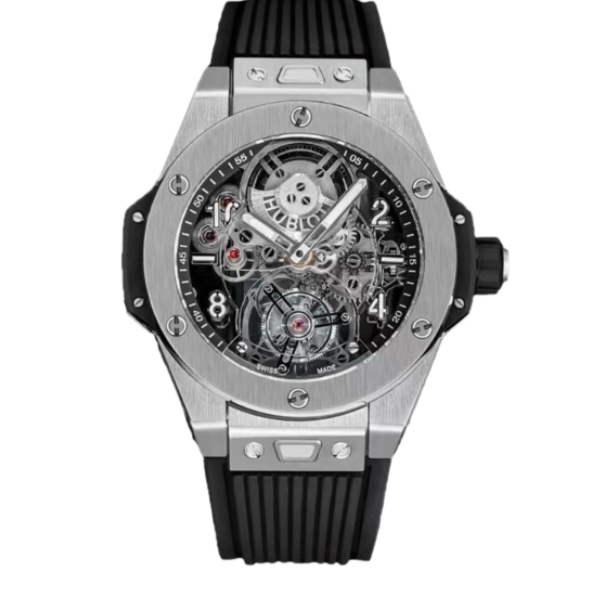 위블로 빅뱅 Tourbillon 45mm 429.NS.0170.RX.YOS Titanium Rubber Strap Arabic Numerals Skeletonized Dial[HB]