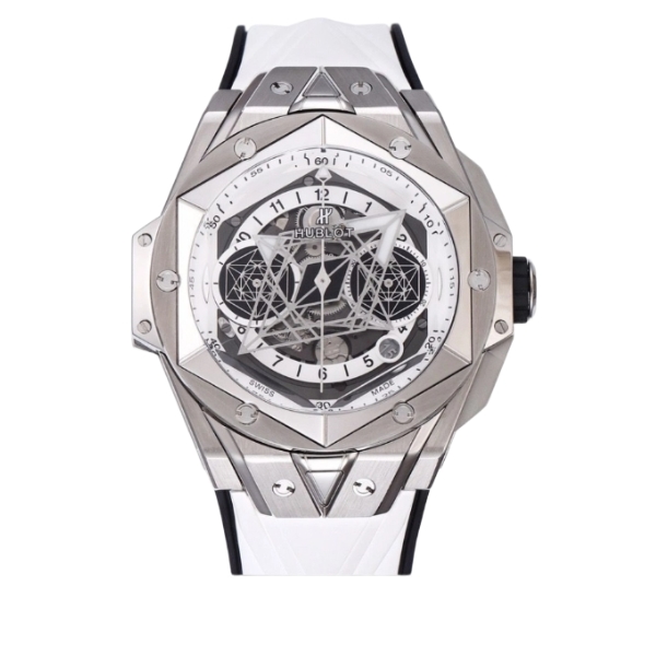 위블로 빅뱅 Sang Bleu 418.NX.2001.RX.MXM20 45mm Titanium White Rubber Strap Skeletonized White Dial[HB]
