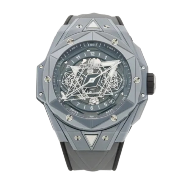 위블로 빅뱅 Sang Bleu II 45mm 418.FX.8007.RX.MXM21 Grey Ceramics Grey Rubber Strap Grey Skeletonized Dial[BBF]