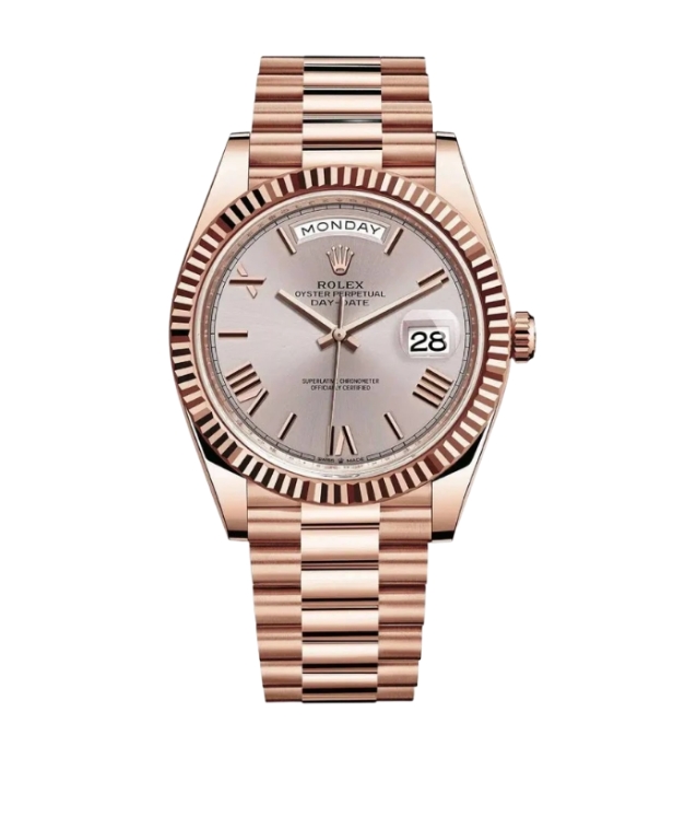 롤렉스 데이데이트 40mm Counterweight 228245-0001 Full Rose Gold Roman Numerals Pink Dial[ARF]