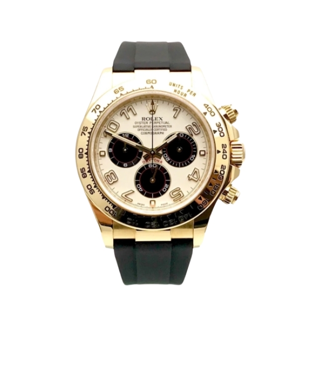 롤렉스 데이토나 40mm 116518LN Yellow Gold Rubber Strap Arab Number White Dial[CLEAN]