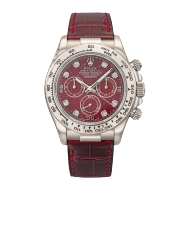 롤렉스 데이토나 40mm 116519 White Gold Rubber Strap Diamond Red Dial[CLEAN]