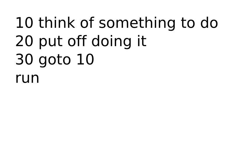 20121112: Procrastination loop in basic by John LeMasney via 365sketches.org (cc-sa) #design