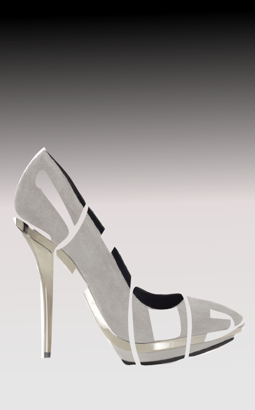 20111119: A high heeled shoe made out of text by John LeMasney via 365sketches.org #design #cc