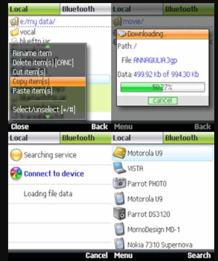 Using Blueftp to your Zip files on Java Phones