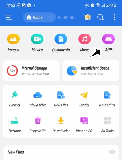 ES Explorer for android interface