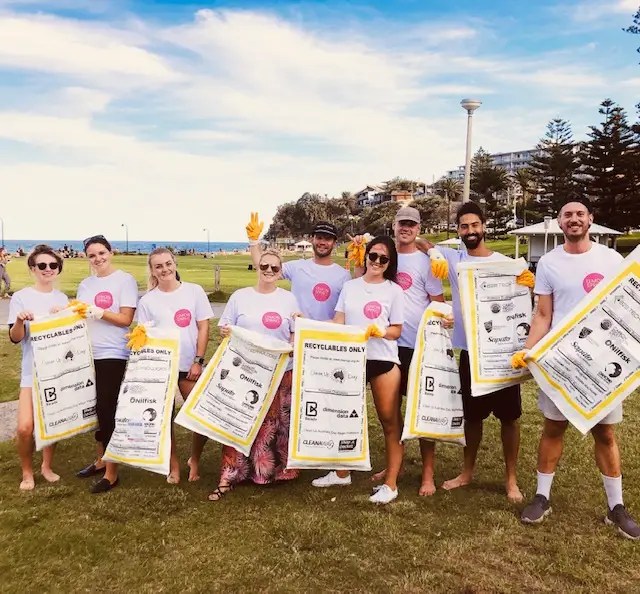 Lemon Spring Eco Clean team doing a beach clean up