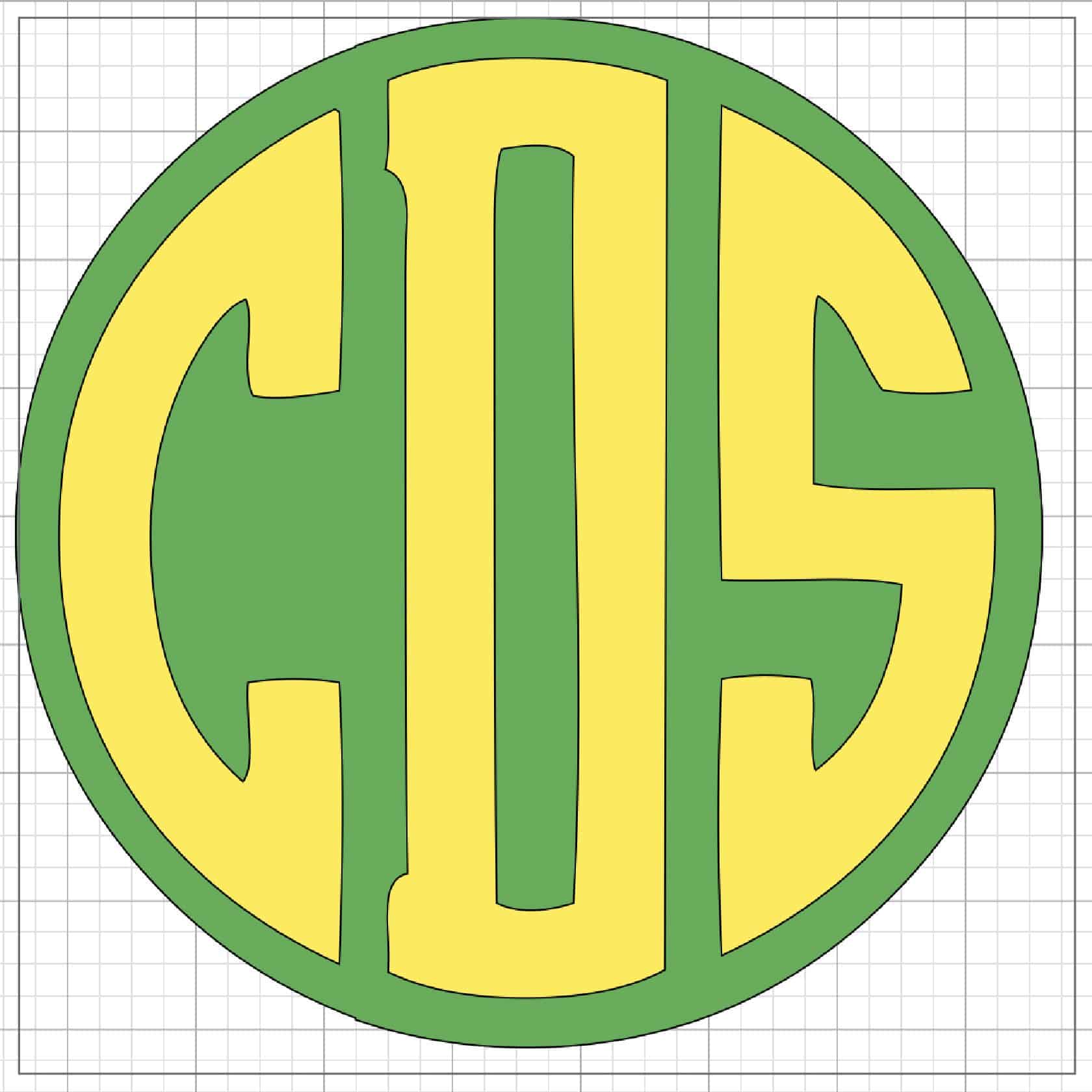 · type in your monogram: Cricut Circle Monogram Design Space Tutorial