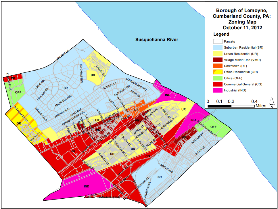 Zoning Area Maps Lemoyne PA Zoning Map1 