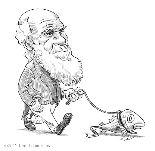 Caricature of Charles Darwin