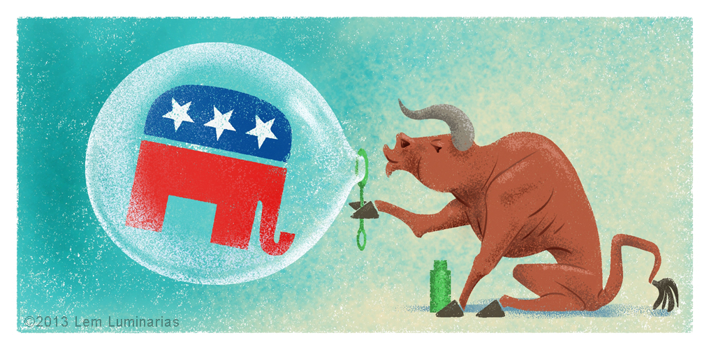 Cartoon of Bull Market by Lem Luminarias