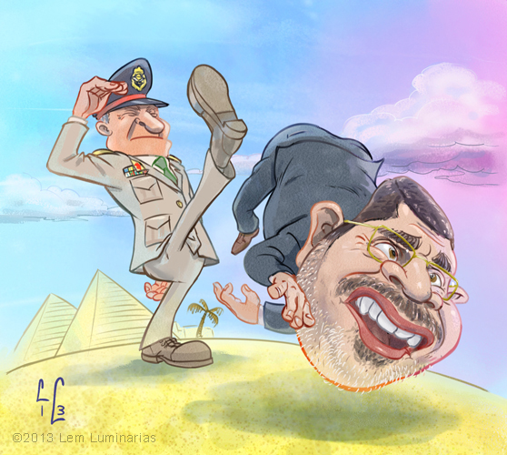 Caricature of Mohamed Morsi by Lem Luminarias