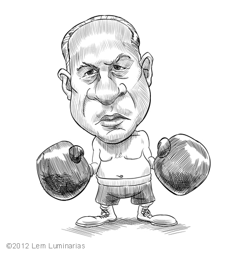 Caricature of Benjamin Netanyahu