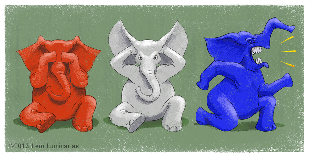 GOP Parody of the Three Wise Monkeys by Lem Luminarias