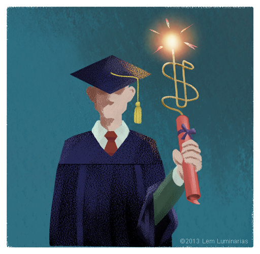 Editorial Art: Student Loans by Lem Luminarias