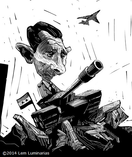 Caricature of Bashar al-Assad by Lem Luminarias
