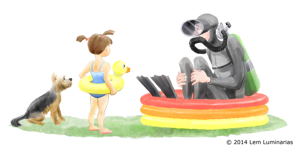 I was here first, Humorous illustration by Lem Luminarias