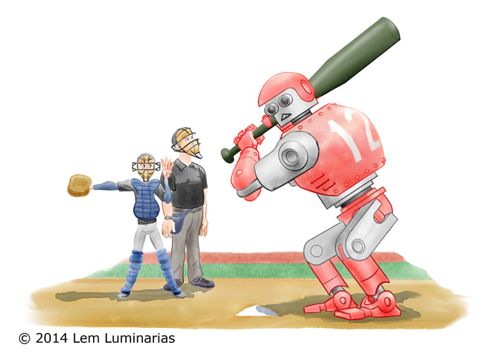 Intentional Walk, Humorous illustration by Lem Luminarias