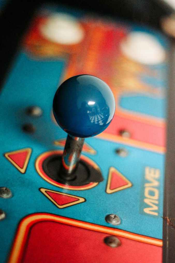 blue arcade joystick