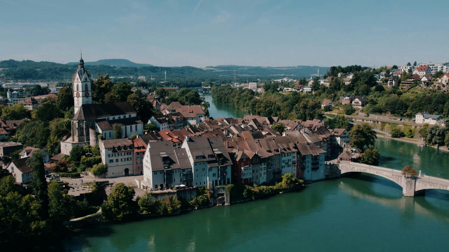 aerial view of the city of lucerne switzerland