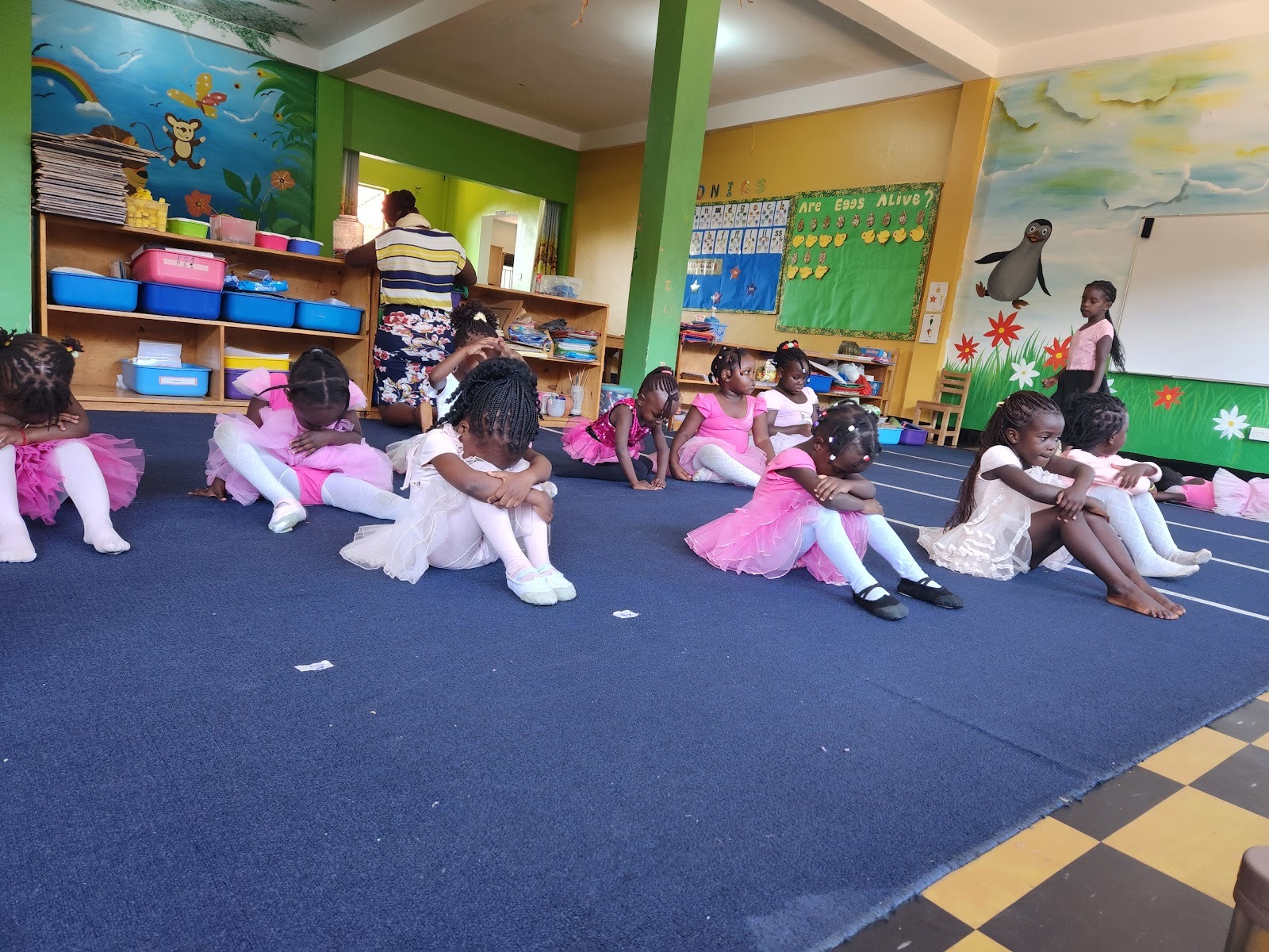 Students learning ballet