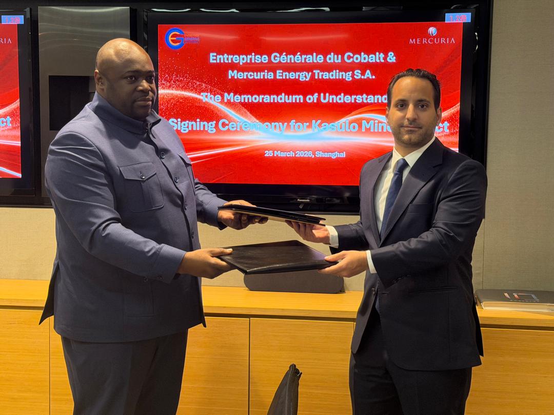 Mercuria et l’EGC scellent un protocole d&rsquo;accord stratégique pour structurer unefilière de cobalt responsable en RDC