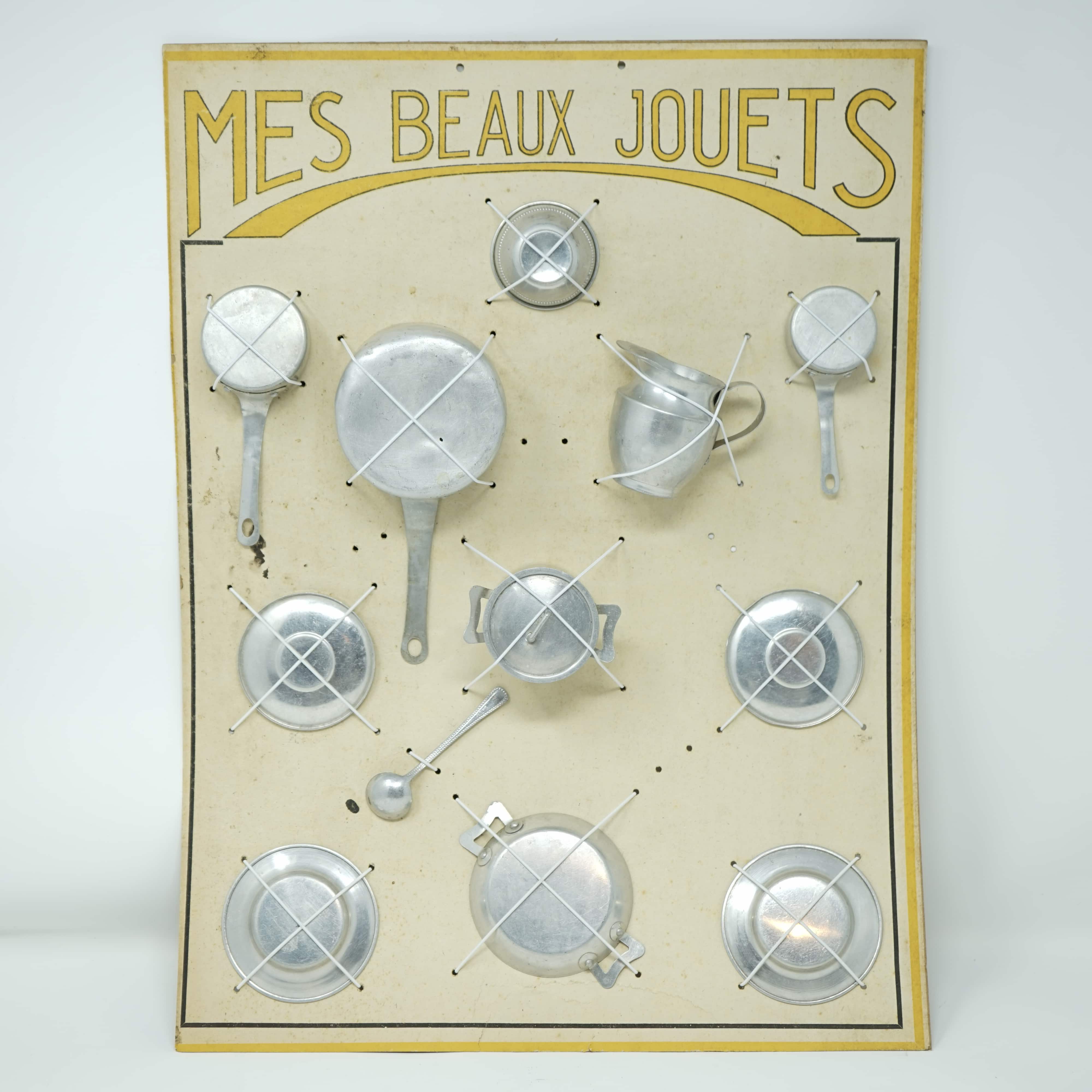 Dinette Ancienne En Aluminium - 13 Pièces Dans Sa Boîte D'origine, Jouet Vintage Occasion