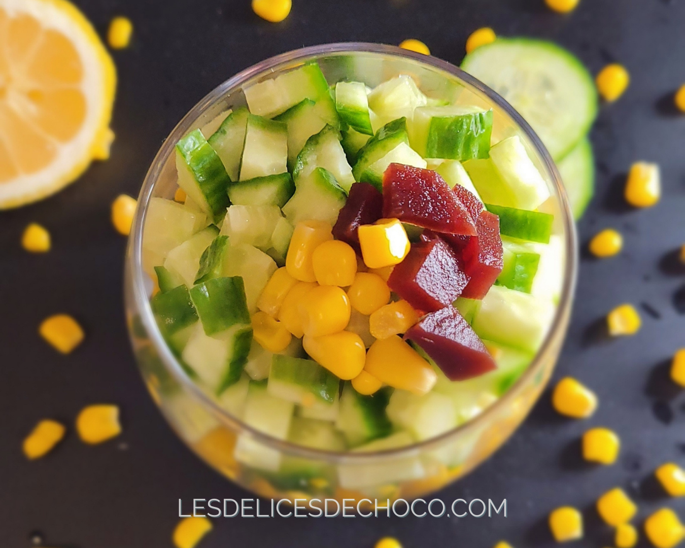 VERRINE BETTERAVE, MAÏS ET CONCOMBRE Healthy, Vegan & Gluten Free