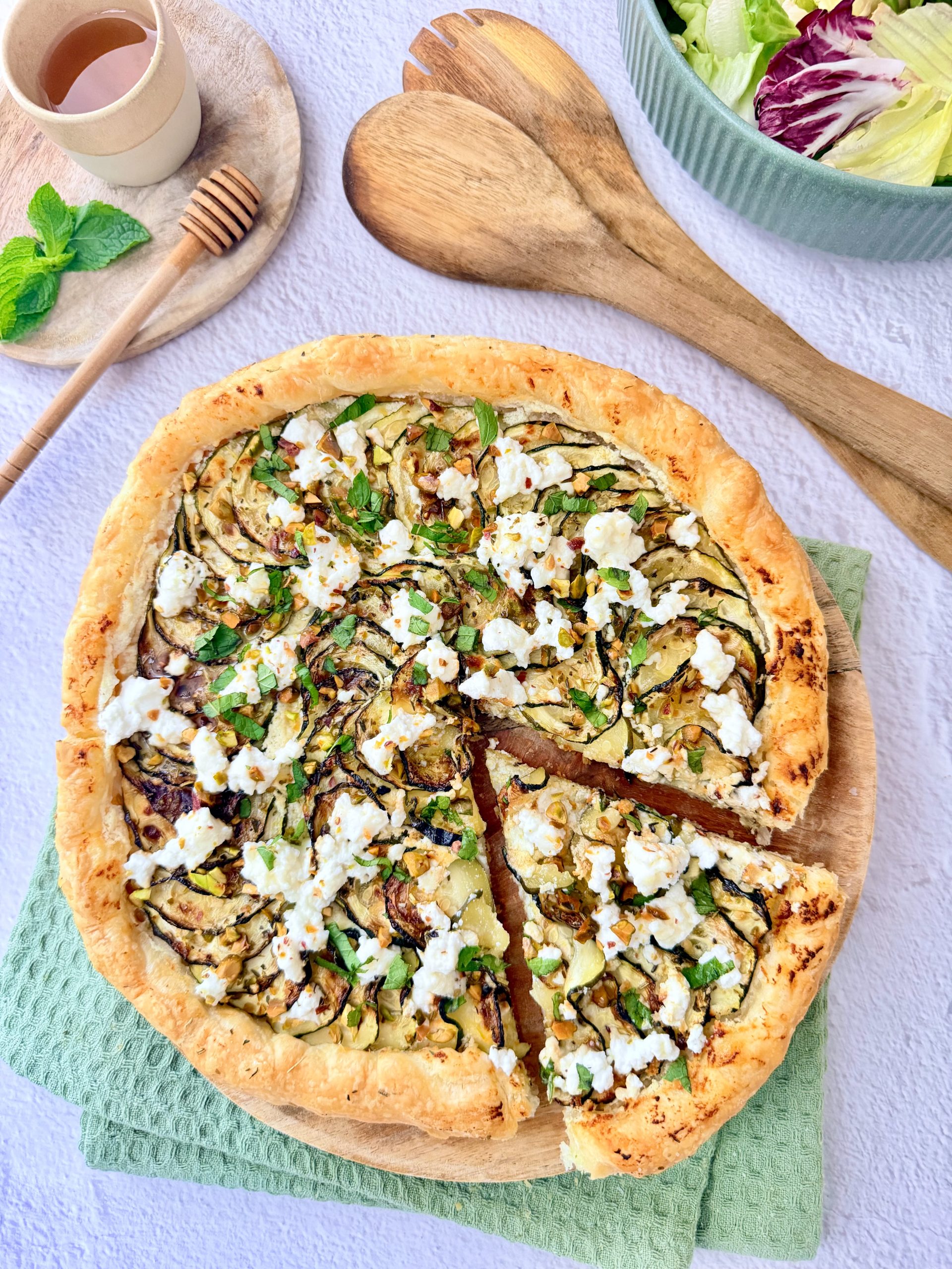 Tarte Fine Printanière aux Courgettes Nouvelles & Chèvre Frais