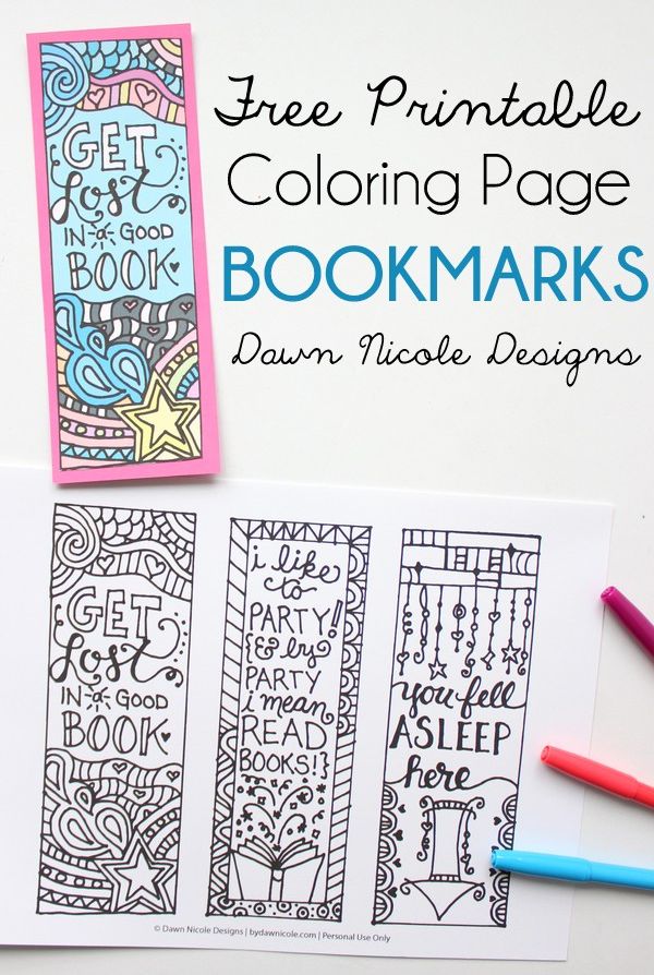 free printable coloring page bookmarks lesson plans
