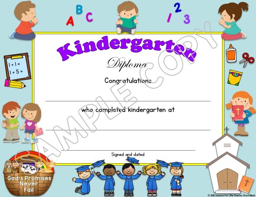 kindergarten diploma christian editable lessons for little ones by