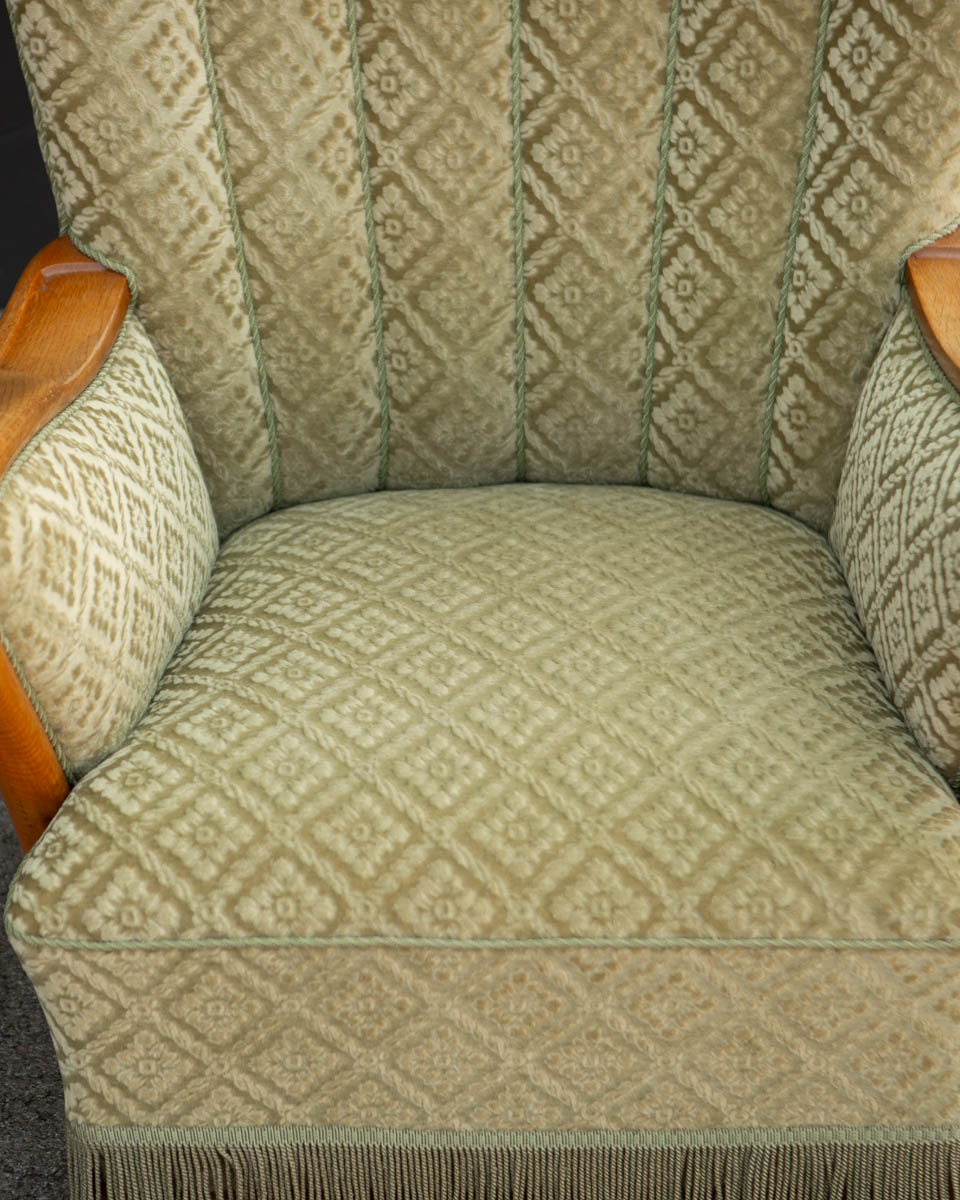 1940s Danish Modern Mohair Chair With Fringe - Image 9