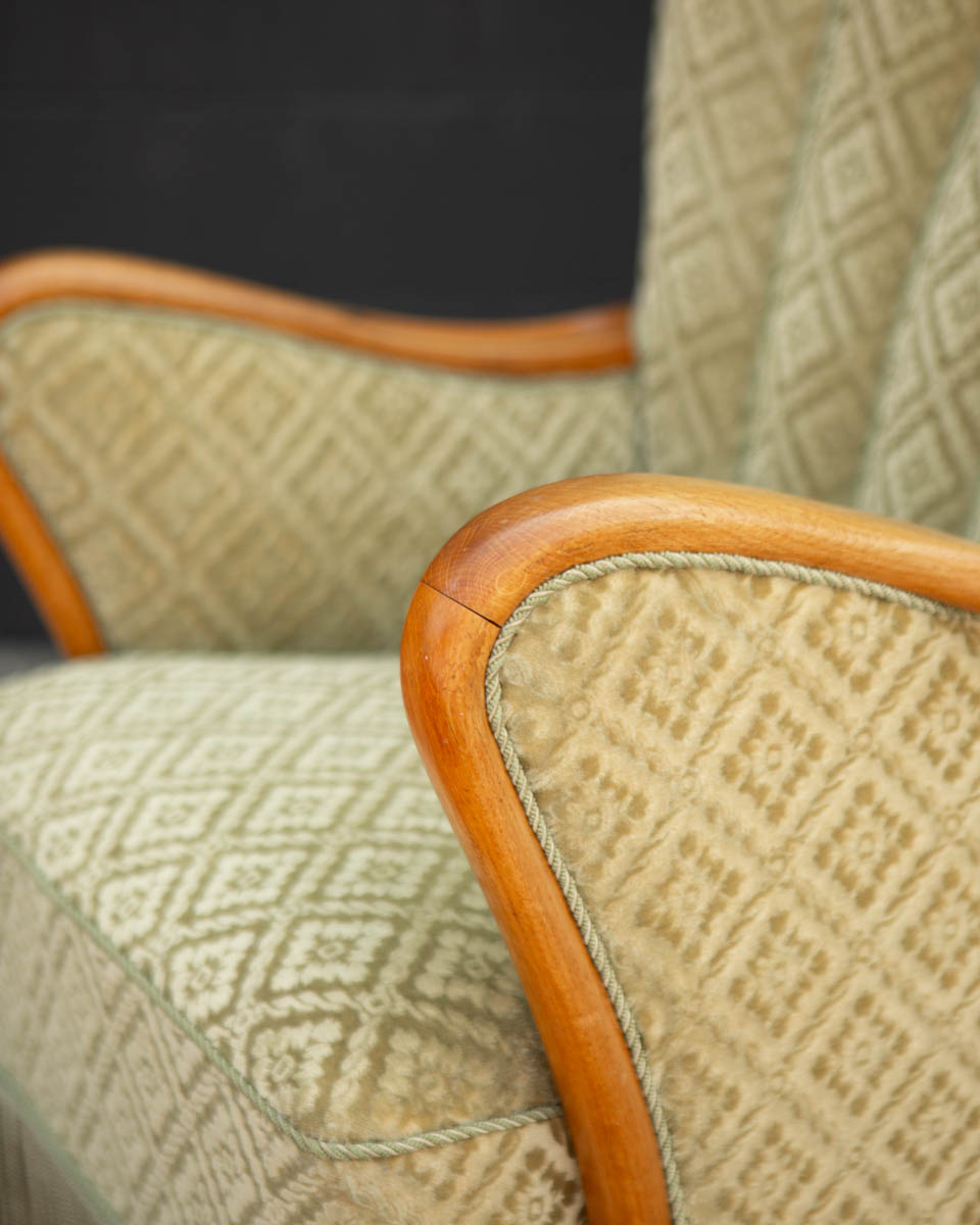 1940s Danish Modern Mohair Chair With Fringe - Image 10