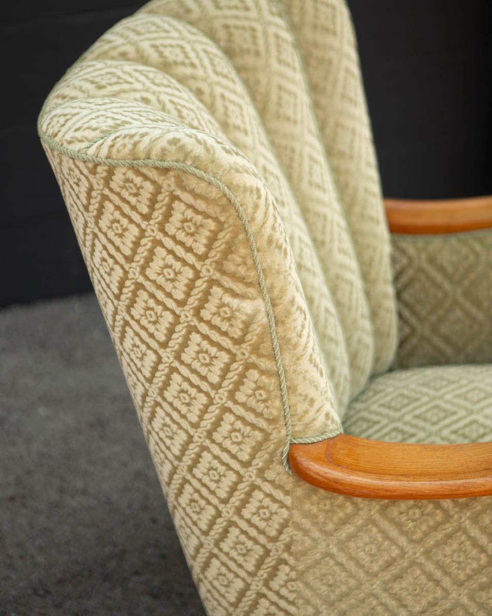 1940s Danish Modern Mohair Chair With Fringe - Image 6