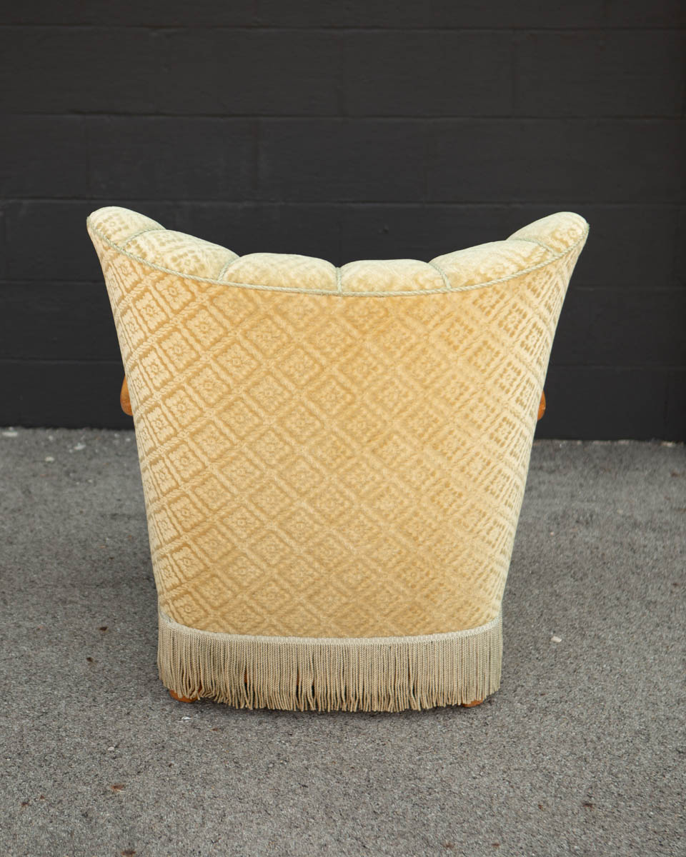 1940s Danish Modern Mohair Chair With Fringe - Image 7