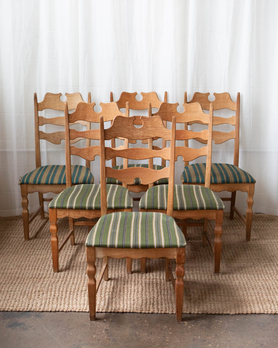 Danish Oak Dining Chairs - Set of 6
