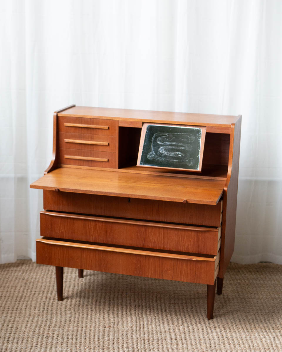 Danish Teak Petite Secretary Desk - Image 2