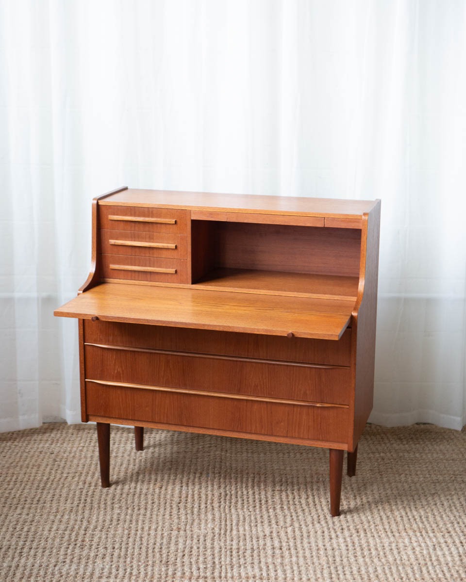 Danish Teak Petite Secretary Desk - Image 6