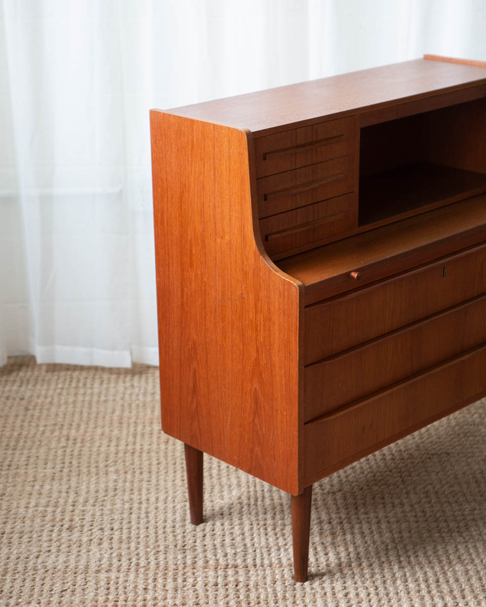 Danish Teak Petite Secretary Desk - Image 8