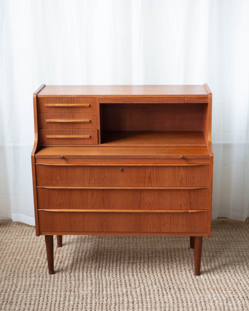Danish Teak Petite Secretary Desk - Image 15