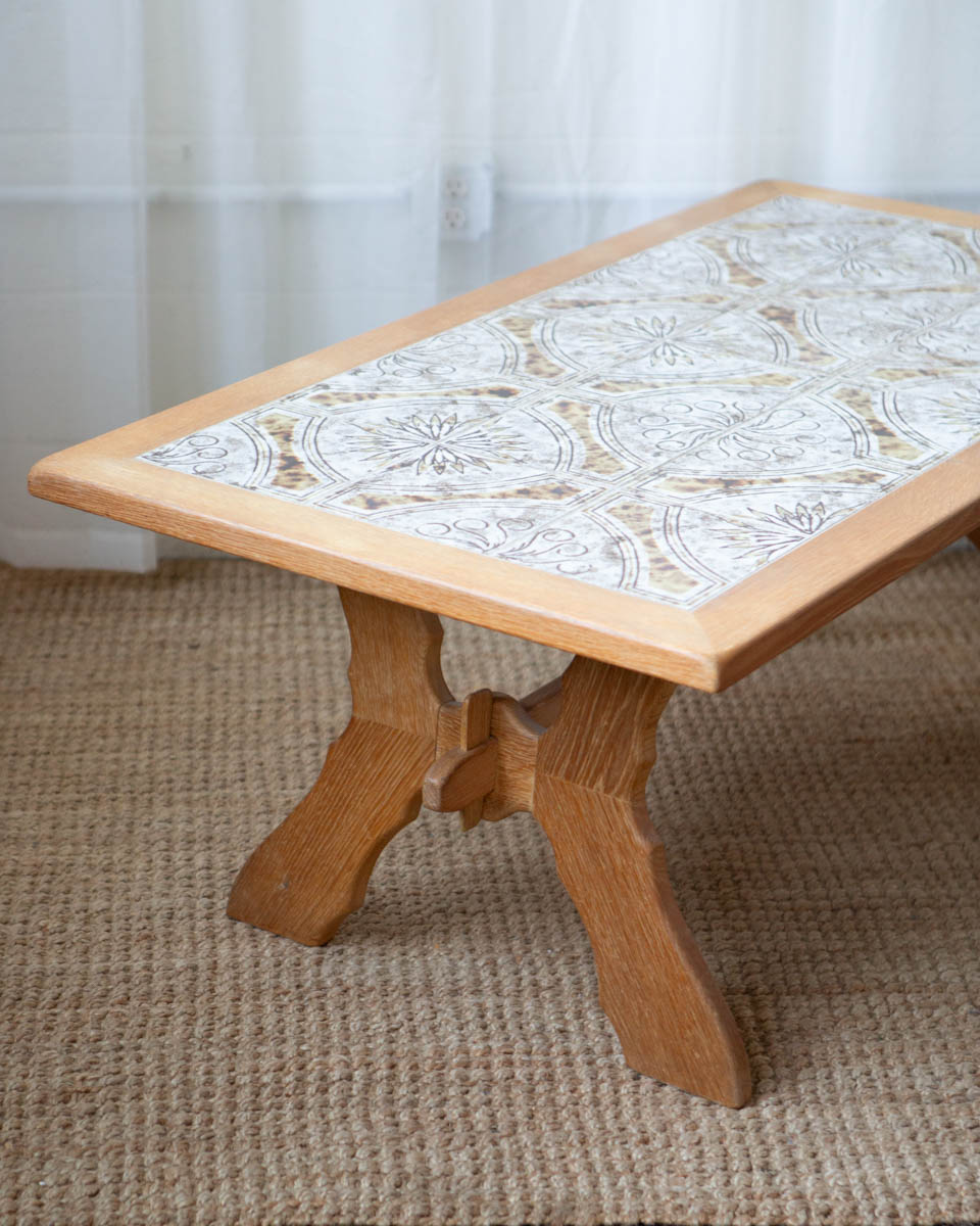 Danish Oak and Tile Coffee Table - Image 4