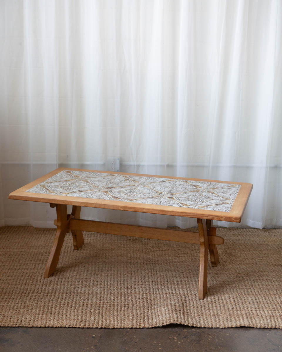 Danish Oak and Tile Coffee Table