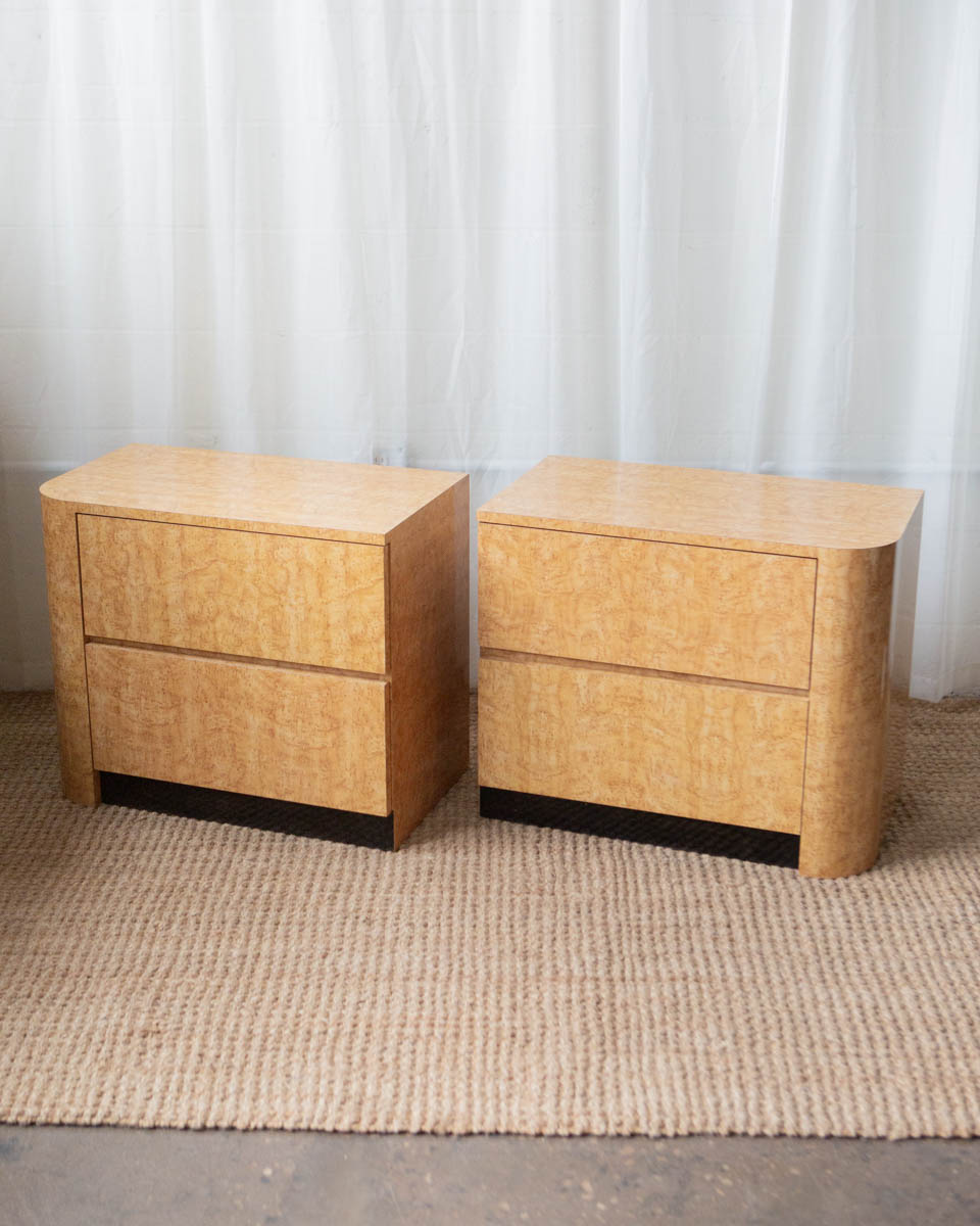 Faux Burl Wood Nightstands (2)