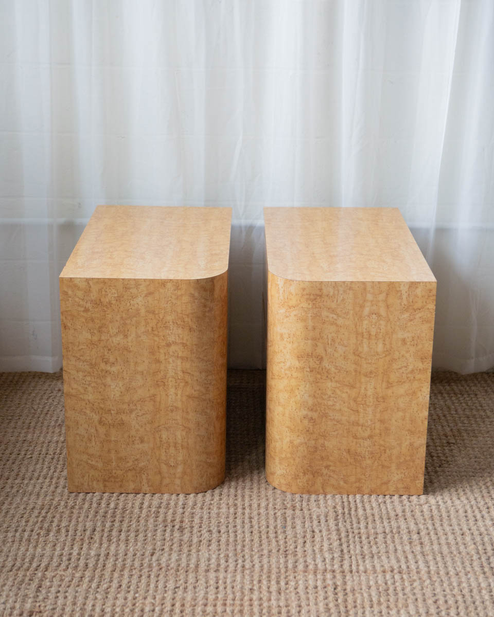 Faux Burl Wood Nightstands (2) - Image 4