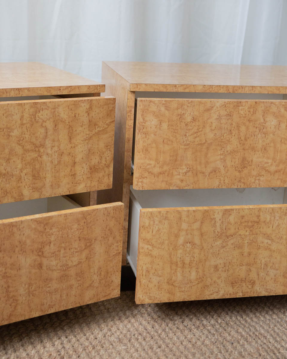 Faux Burl Wood Nightstands (2) - Image 11